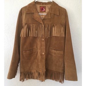 Vintage Marlboro Red Star Fringe Leather Jacket M